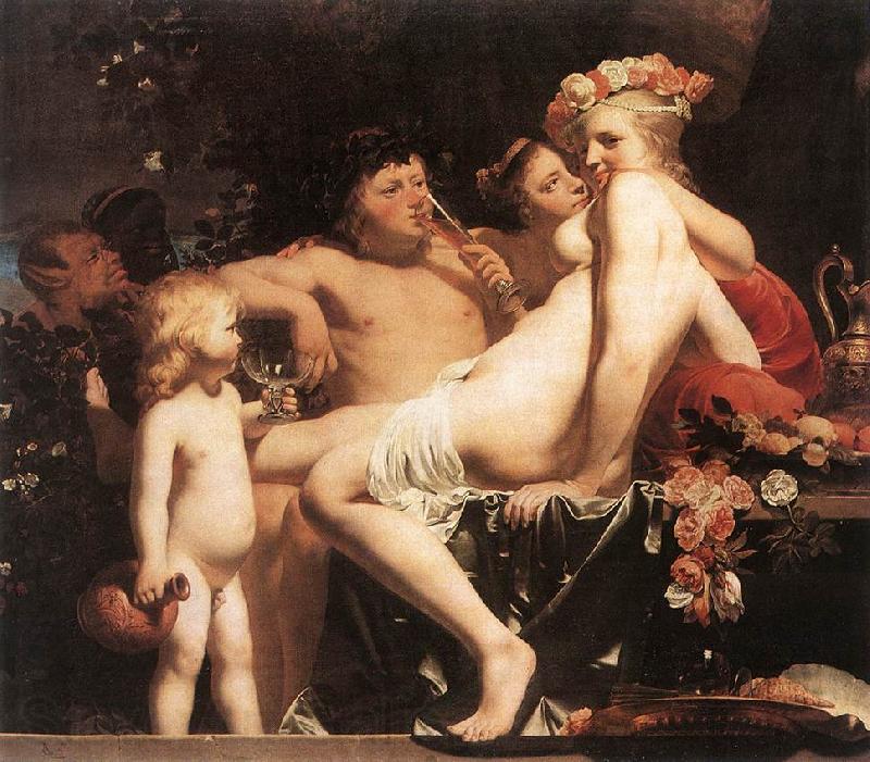 EVERDINGEN, Caesar van Bacchus with Two Nymphs and Cupid fg Norge oil painting art